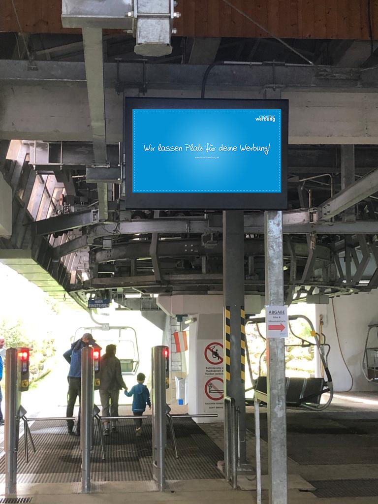 Outdoor-Screen, Weissensee Bergbahn Talstation